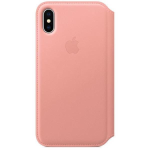 Apple - Flip cover per cellulare - pelle - rosa tenue - per iPhone X